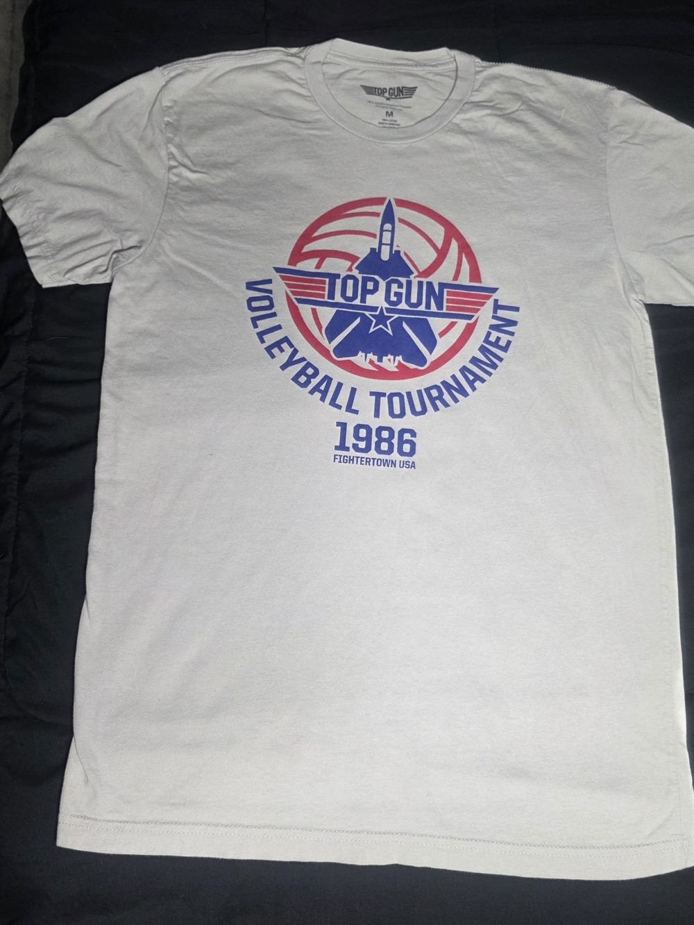 Top Gun Light Gray Graphic Volleyball Tournament Tee